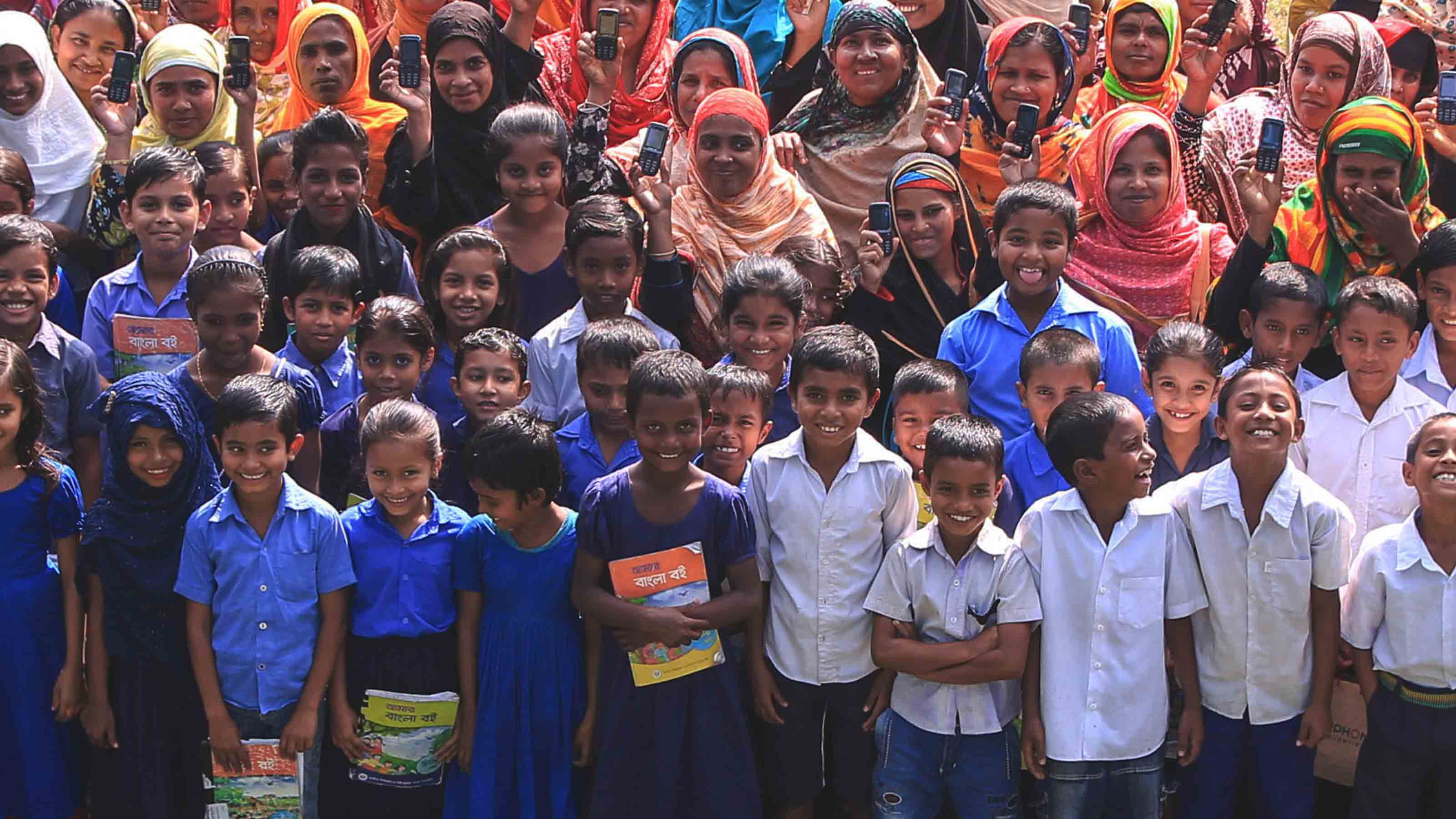 Group photo with children from Bangladesh